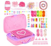 TNTGMG Kit de construcción de telar, 384 piezas, juego de manualidades para niños y adultos con herramientas (rosa)