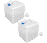 TNTGMG - Recipiente de agua plegable, 2 paquetes de bolsas de almacenamiento de agua de 20 litros con grifo, bolsa de almacenamiento de agua de plástico sin BPA, jarra de almacenamiento de agua de