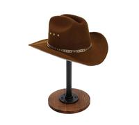 TNTGMG Soporte para sombreros, rústico, de madera, 14,5 x 14,5 x 24,5 cm, hecho a mano, redondo, expositor de joyas para cómoda, escritorio, armario, dormitorio
