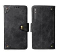 Tnviud Genuino Cuero Funda Carcasa Protección De Piel para Onyx Boox Palma 2 Pro 6.13" Flip Folio Billetera Cover Case (Negro)