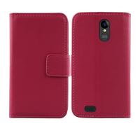 Tnviud Genuino Cuero Funda Carcasa Protección De Piel para SPC Zeus 4G / Zeus 4G Pro 5.5" Flip Folio Billetera Cover Book Wallet Premium Leather Case (Rosa)