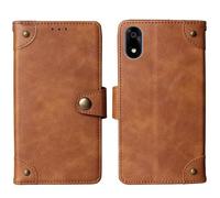 Tnviud Genuino Cuero Funda Carcasa Protección De Piel para ZTE Kantan Sumaho 4 6.1" Flip Folio Billetera Cover Case (Marrón)
