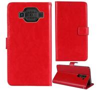 Tnviud Soporte Funda Carcasa Protección De Piel para Hammer H Power Plus 2.8" Flip Folio Billetera PU Cuero Cover Book Wallet Leather Case (Rojo)