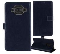 Tnviud Soporte Funda Carcasa Protección De Piel para Hammer H Power Plus LTE 2.8" Flip Folio Billetera PU Cuero Cover Book Wallet Leather Case (Azul Oscuro)