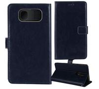 Tnviud Soporte Funda Carcasa Protección De Piel para Maxcom Comfort MM461 1.8" Flip Folio Billetera PU Cuero Cover Book Wallet Leather Case (Azul Oscuro)