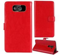 Tnviud Soporte Funda Carcasa Protección De Piel para Maxcom MM720 2.2" Flip Folio Billetera PU Cuero Cover Book Wallet Leather Case (Rojo)