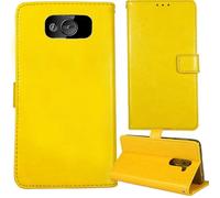 Tnviud Soporte Funda Carcasa Protección De Piel para Maxcom MM720 2.2" Flip Folio Billetera PU Cuero Cover Book Wallet Leather Case (Amarillo)