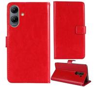 Tnviud Soporte Funda Carcasa Protección De Piel para Symphony MAX 30 6.56" Flip Folio Billetera PU Cuero Cover Book Wallet Leather Case (Rojo)