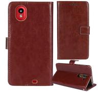 Tnviud Soporte Funda Carcasa Protección De Piel para Vasco Translator V4 5" Flip Folio Billetera PU Cuero Cover Book Wallet Leather Case (Marrón)