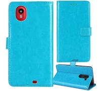 Tnviud Soporte Funda Carcasa Protección De Piel para Vasco Translator V4 5" Flip Folio Billetera PU Cuero Cover Book Wallet Leather Case (Azul)