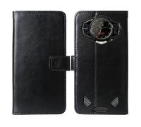 Tnviud Soporte Funda Carcasa Protección De TPU Silicona Piel para DOOGEE S200 5G 6.72" Flip Folio Billetera PU Cuero Cover Book Wallet Leather Case (Negro)