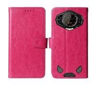 Tnviud Soporte Funda Carcasa Protección De TPU Silicona Piel para DOOGEE S200 5G 6.72" Flip Folio Billetera PU Cuero Cover Book Wallet Leather Case (Rosa)