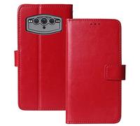 Tnviud Soporte Funda Carcasa TPU Silicona Protección De Piel para DOOGEE V30 5G / V30T 6.58" Flip Folio Billetera PU Cuero Cover Book Wallet Leather Case (Rojo)