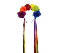 Tnxpumi Tocado de flores arcoíris para Halloween, Navidad, fiesta, multicolor, diadema para mujer (1#)