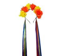 Tnxpumi Tocado de flores arcoíris para Halloween, Navidad, fiesta, multicolor, diadema para mujer (3#)
