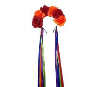 Tnxpumi Tocado de flores arcoíris para Halloween, Navidad, fiesta, multicolor, diadema para mujer (4#)