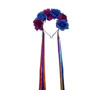 Tnxpumi Tocado de flores arcoíris para Halloween, Navidad, fiesta, multicolor, diadema para mujer (5#)