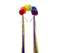 Tnxpumi Tocado de flores arcoíris para Halloween, Navidad, fiesta, multicolor, diadema para mujer (7#)