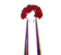 Tnxpumi Tocado de flores arcoíris para Halloween, Navidad, fiesta, multicolor, diadema para mujer (8#)