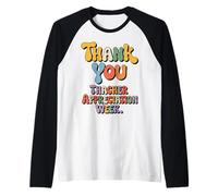 To All My Teachers Thank You Retro Teacher Apreciation Week Camiseta Manga Raglan