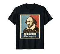 To Be Or Not To Be Famous Shakespeare's Cita Retrato Retro Camiseta