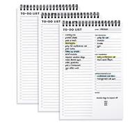 To Do List Notepad 3 Pack: Has Multiple Functional Sections - 6.5 x 9.8" 60 Sheets - Spiral Daily Planner Notebook - Task Checklist Organizer Agenda Pad for Work, Note and Todo Organization