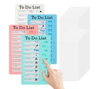 To Do List para Niños, Set de 4 Tablas de Planificación 20x12 cm con 20 Hojas Intercambiables, Ideal para Tabla Tareas Diarias Niños, Planificador Infantil para Organización y Gestión del Tiempo.