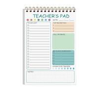 to Doo Lists - Bloc de notas diario para profesores, bloc de notas para profesores, 50 hojas para el trabajo, organizador de escritura de notas de 5.8 x 8.3 pulgadas, planificador diario con