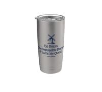 To Dream The Impossible Dream Windmill Estampado Azul Marino Vaso térmico de acero inoxidable de doble pared