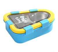 To Go Fiambrera de 470 ml, con cubiertos, para oficina, trabajo (azul) | Acero inoxidable 304, a prueba de fugas, compartimentos separados, mantiene la temperatura, ideal para preparar la comida
