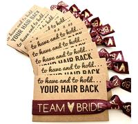 To Have & To Hold Your Hair Back Favors | Team Bride | Bachelorette Hair Tie Favors (Burgundy)