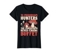To Mushroom Hunters, The Forest Is A Never-Ending Buffet Camiseta gráfica económica, Mujer, Negro, XL