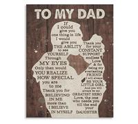 To My Dad If I Could Give You One Thing in Life Sentimental Wall Art Print for Dad Gift Living Room Bedroom Office Poster(Framed,12x18inch(30x45cm))