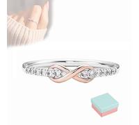 To My Daughter Forever Infinity Ring- S925 Sterling Silver Pink Diamond Ring, Infinity Ring for Mother and Daughter Forever Linked Together, Gift for Her- Birthday Gift - Pink Diamond Ring (Silver,9)