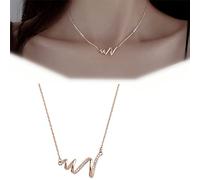 To My Daughter Highs and Lows Necklace,Wave Necklace for Women Sterling Silver,Wave Pattern Zircon Inlaid,Inspirational Necklaces for Teen Girls to My Daughter (Gold)