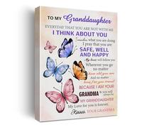 To My Granddaughter Gift from Grandma, Love Quote Wall Art Poster, Inspirational & Sentimental Decor for Her Room, Birthday Christmas Present (Framed,16x24inch(40x60cm))