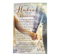to My Husband Couple Holding Hands Sentiments - Tarjeta de aniversario con texto en inglés "To My Husband"