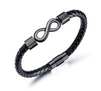 To My Man - Pulsera de cuero tejida con infinito personalizado, pulsera de cuero para hombre, regalo personalizado para hombres, novio, perfecto para Navidad, cumpleaños, aniversario, talla única