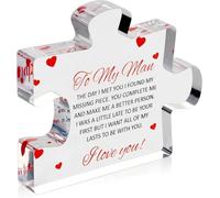 To My Man - Rompecabezas de bloques acrílicos de 3.94 x 3.4 pulgadas, regalos para él para marido, regalos de cumpleaños para prometidos, regalo del día de San Valentín para novio, pareja de boda