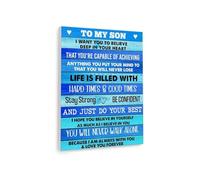 To My Son Wall Art I am Always With You Inspirational Gift for Son From Mom Dad Motivational Quotes Canvas for Living Room Sons Room(Unframed,12x18inch(30x45cm))