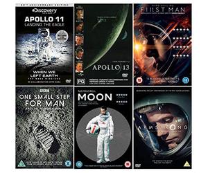To the Moon DVD Collection - Apollo 11 Landing The Eagle The Moon Landing / Apollo 13 / First Man / One Small Step For Man Apollo 11 Moon Walk / Moon / Armstrong