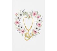 To The Nurse With A Heart Of Gold (Paperback Notebook): Elegant Floral Stethoscope Notebook Gift For Her - Perfect For Christmas, Appreciation Week, ... - Lined Journal (5.5 x 8.5 in, 160 Pages)