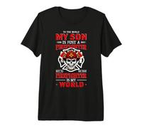 To The World My Son Is Just A Firefighter Funny Firefighters Camiseta Premium