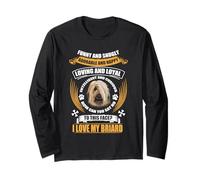 To This Face I Love My Briard Dog Funny Puppy Dogs Lover Manga Larga