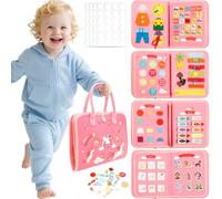 Toaboa Busy Board para niños pequeños, 8 temas principales, libro silencioso, plegable, concentración, fomenta el pensamiento lógico, seguro, inodoro, juguete Montessori para cumpleaños, fiesta