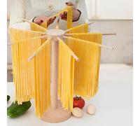 Toaboa Secador de pasta de madera, 46 cm x 40 cm, para hasta 4,5 kg, con 9 brazos extraíbles, reutilizable, para pasta y fideos (A)