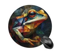 Toad in Abstract - Alfombrilla de mouse redonda para computadora, impermeable, con base de goma antideslizante, alfombrilla de mouse para laptop y oficina, 20 cm
