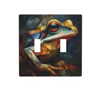 Toad in Abstract - Placa de pared para interruptor de pared de doble banda, tamaño estándar, 11,4 x 11,4 cm