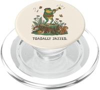 Toadally Jazzed Cottagecore Rana Trompeta Jazz Músico Juego de Palabras PopSockets PopGrip para MagSafe