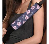 TOADDMOS 2 fundas universales para cinturón de seguridad de coche, diseño de cerdo floral, súper suaves y cómodas, para adultos y niños